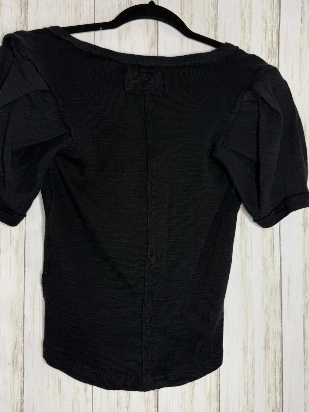 Free People Puffy Sleeve black tee XS